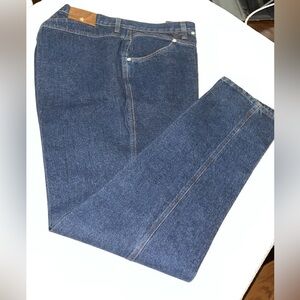 Retro Rockies Blue Boot Cut  High Rise Jeans Classic Denim Starched, inseam 36